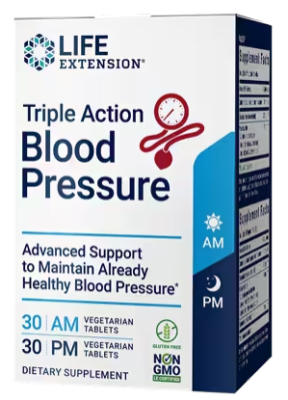 Life Extension Triple Action Blood Pressure (Здоровая поддержка артериального давления днем ​​и ночью) 60 вег таблеток   срок годности 09/2023