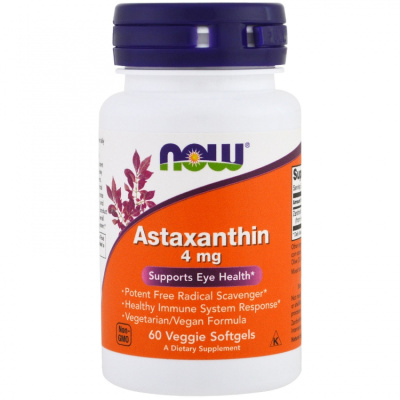 NOW Astaxanthin (Астаксантин) 4 мг 60 капсул