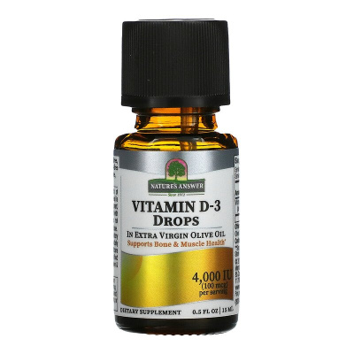 Nature's Answer Vitamin D-3 Drops (витамин D3 в каплях) 100 мкг (4000 МЕ) 15 мл
