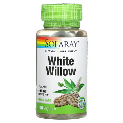 Solaray White Willow (ива белая) 400 мг 100 вегетарианских капсул