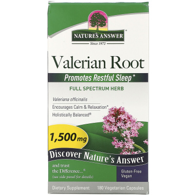 Nature's Answer Valerian Root (Корень Валерианы) 1500 мкг 180 капсул