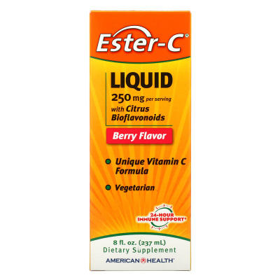 American Health Ester-C Liquid с цитрусовыми биофлавоноидами со вкусом ягод 250 мг 237 мл