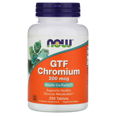 NOW GTF CHROMIUM (Хром) 200 мкг 250 таблеток