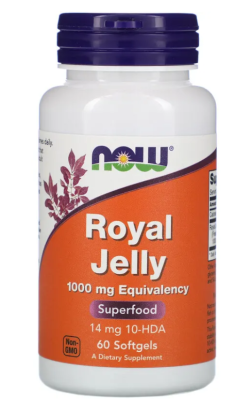 NOW Royal Jelly (маточное молочко) 1000 мг 60 капсул