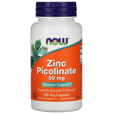 NOW Zinc Picolinate (Пиколинат цинка) 50 мг 120 капсул