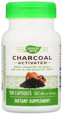 Nature's Way Charcoal Activated (Активированный уголь) 560 мг 100 капсул