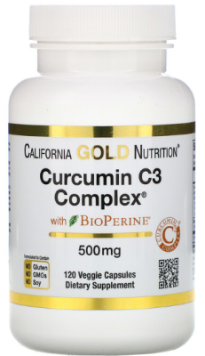California Gold Nutrition Curcumin C3 Complex с BioPerine (Куркумин С3 Комплекс с БиоПерином) 500 мг 120 капсул