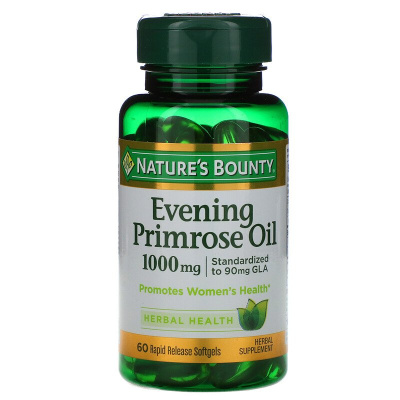 Nature's Bounty Evening primrose oil (Масло вечерней примулы) 1000 мг 60 капсул с быстрым высвобождением