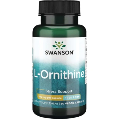 Swanson L-Ornithine - Free Form (L-орнитин - в свободной форме) 500 мг 60 капсул срок годности 07/2023