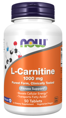 NOW L-Carnitine (L-карнитин) 1000 мг 50 таблеток