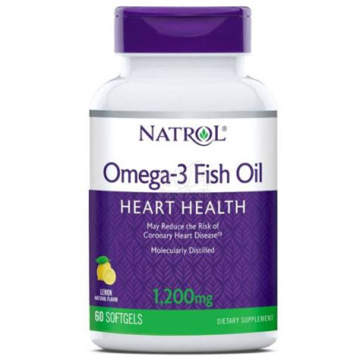 Natrol Omega 3 Fish Oil (Рыбий жир омега-3) со вкусом лимона 1000 мг 60 капсул, срок годности 30/04/2023