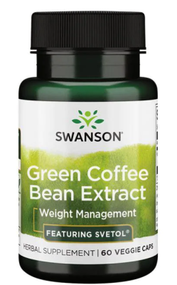 Swanson Green Coffee Bean Extract (Экстракт зеленых кофейных зерен со Светолом) 200 мг 60 вег капсул срок 07/2023