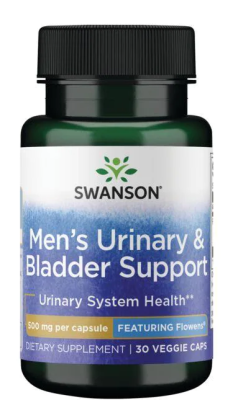 Swanson Men's Urinary and Bladder Support Featuring Flowens (мужская поддержка мочеиспускания и мочевого пузыря) 500 мг 30 капсул, срок годности  02/2024