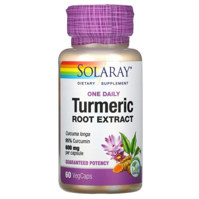 Solaray Turmeric Root Extract One Daily (экстракт корня куркумы один раз в день) 600 мг 60 капсул