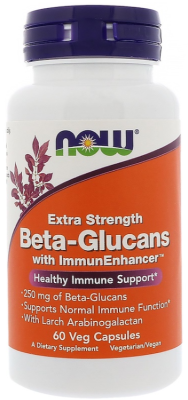 NOW Beta-Glucans (Бета Глюканы) with ImmunEnhancer 60 капсул