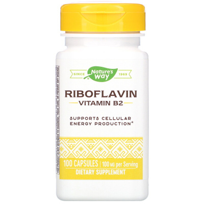 Nature's Way Riboflavin Vitamin B2 (Рибофлавин витамин В2) 100 мг 100 капсул