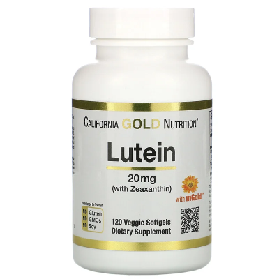 California Gold Nutrition Lutein (Лютеин с зеаксантином) 20 мг 120 капсул