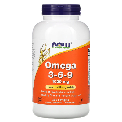 NOW Omega 3-6-9 1000 мг 250 капсул