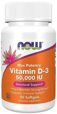 NOW Vitamin D-3 50000 IU 50 softgels