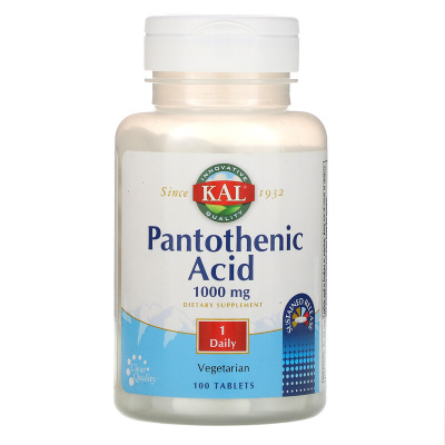 KAL Pantothenic Acid (Пантотеновая кислота) 1000 мг 100 таблеток