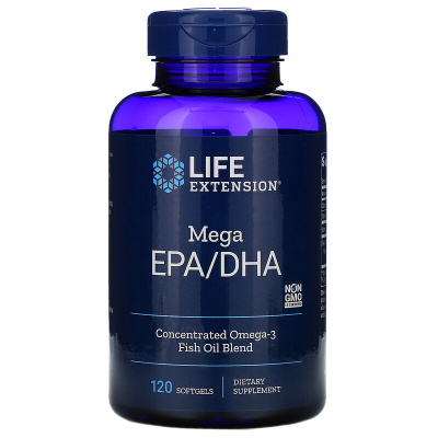 Life Extension Mega EPA/DHA (Omega-3) 120 капсул