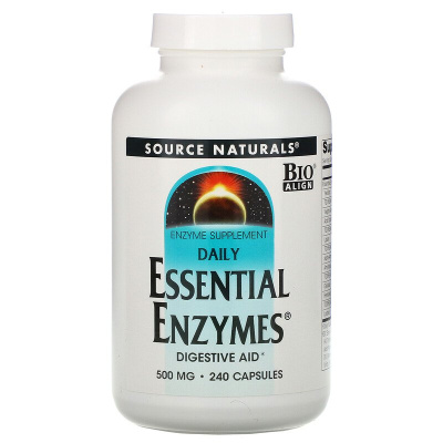 Source Naturals Daily Essential Enzymes (добавка с незаменимыми ферментами для ежедневного использования) 500 мг 240 капсул