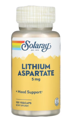 Solaray Lithium Aspartate (Аспартат лития) 5 мг 100 капсул