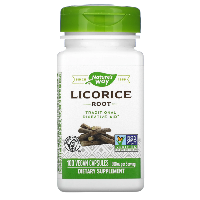 Nature's Way Licorice Root (Корень Солодки) 900 мг 100 веганских капсул