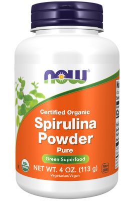 NOW Spirulina Organic Powder (Спирулина органический порошок) 113 г, срок годности 02/2024