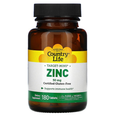 Country Life Target-Mins Zinc (цинк) 50 мг 180 таблеток