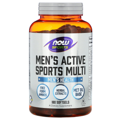 NOW Sports Men's Active Sports Multi (Мужские мультивитамины) 180 капсул