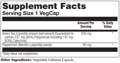 Solaray Guaranteed Potency Green Tea Leaf Extract (Экстракт листьев зеленого чая) 250 мг 30 капсул