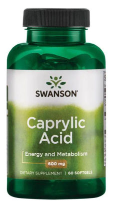 Swanson Caprylic Acid (Каприловая кислота) 600 мг 60 гелевых капсул