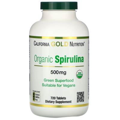 California Gold Nutrition Organic Spirulina (Органическая спирулина) 500 мг 720 таблеток