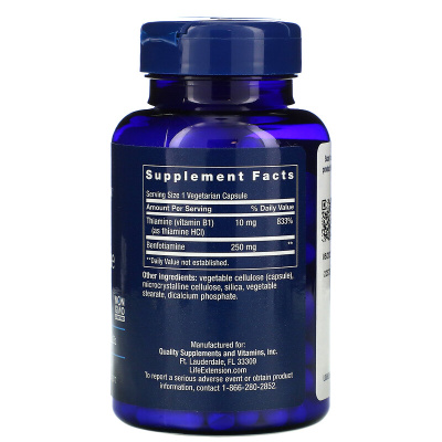 Life Extension Mega-Benfotiamine Мега-бенфотиамин 250 мг 120 капсул