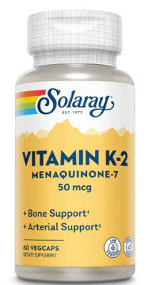 Solaray Vitamin K-2 Menaquinone-7 (Витамин K-2 Менахинон-7) 50 мкг 60 вег капсул