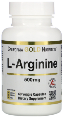California Gold Nutrition L-Arginine (L-аргинин) AjiPure 500 мг 60 капсул