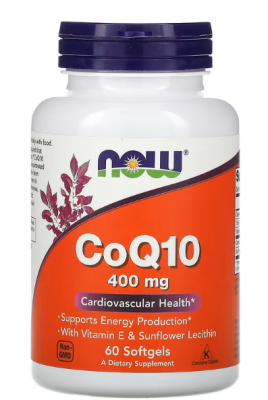 NOW CoQ10 400 мг 60 гелевых капсул