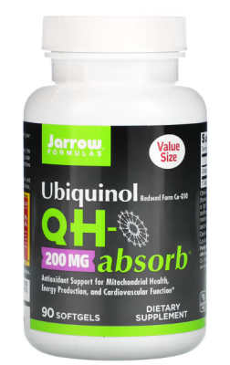 Jarrow Formulas Ubiquinol QH-Absorb (Убихинол) 200 мг 90 гелевых капсул, срок годности 08/2023