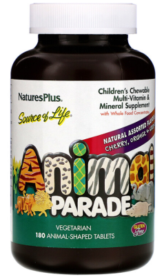Nature's Plus Animal Parade (детские жевательные мультивитамины и минералы натуральные вкусы) 180 жевательных таблеток