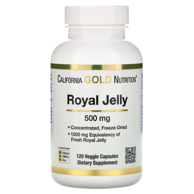 California Gold Nutrition Royal Jelly (Маточное молочко) 500мг 120 капсул
