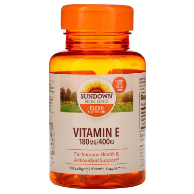 Sundown Naturals Vitamin E (Витамин E) 180 мг (400 МЕ) 100 капсул