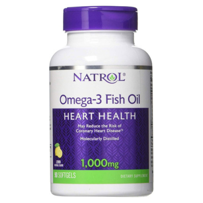 Natrol Omega 3 Fish Oil (Рыбий жир омега-3) натуральный лимонный вкус 1000 мг 90 капсул