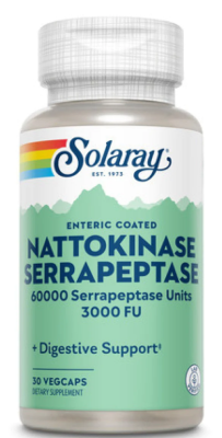 Solaray Nattokinase & Serrapeptase (Наттокиназа серрапептаза) 30 вег капсул