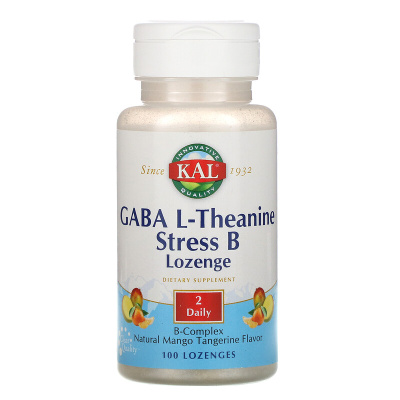 KAL GABA L-Theanine Stress B (ГАМК L-теанин)  вкус манго и танжерина 100 пастилок
