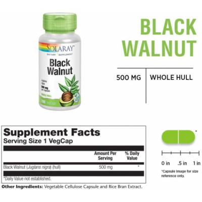 Solaray Black Walnut (Скорлупа Черного ореха) 500 мг 100 капсул