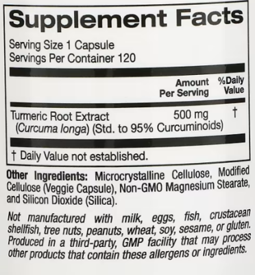 Lake Avenue Nutrition Curcumin 95 (куркумин 95) 500 мг 120 вег капсул