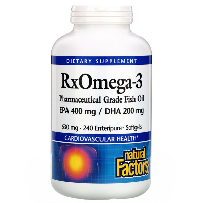 Natural Factors RxOmega-3 400 мг ЭПК и 200 мг ДГК 240 капсул