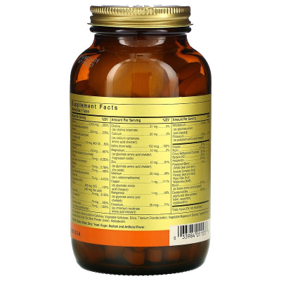 Solgar Formula VM-75 (комплексные витамины с микроэлементами в хелатной форме без железа) 180 таблеток, 04/24