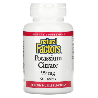 Natural Factors Potassium Citrate (цитрат калия) 99 мг 90 таблеток